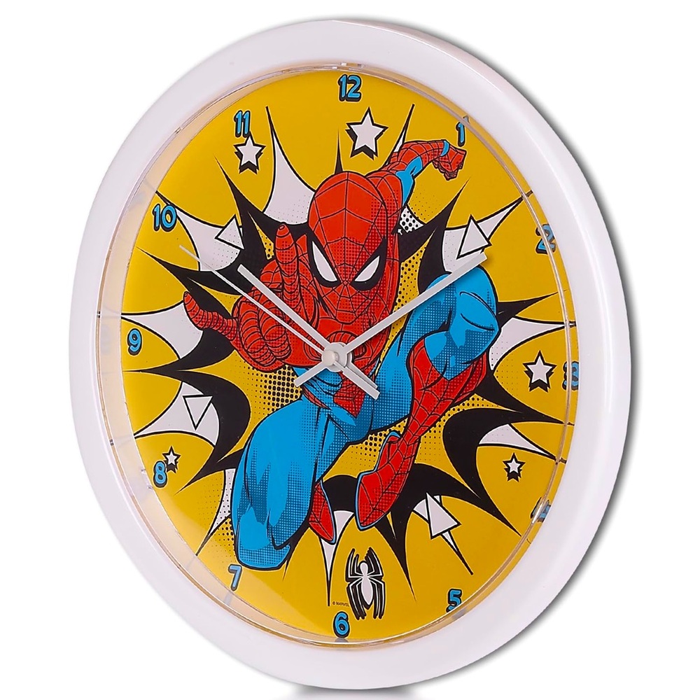 Spider-Man Wall Clock with Yellow Background